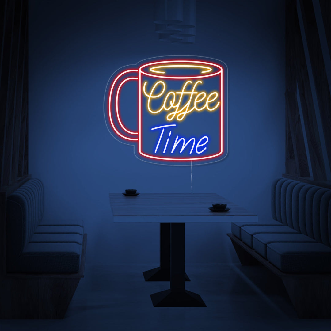 "Tasse, Coffee Time" Lumineuse en Néon
