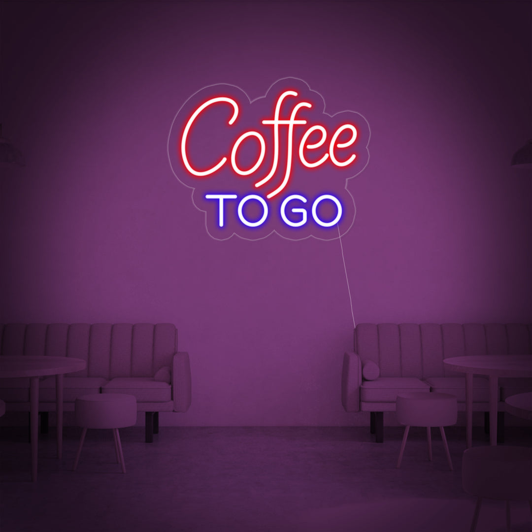"Coffee To Go" Enseigne Lumineuse en Néon