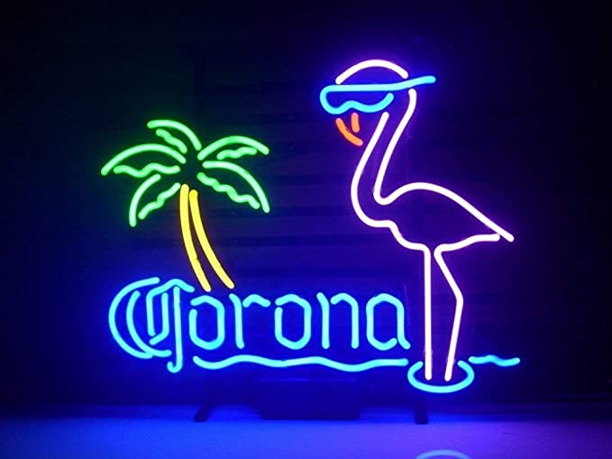 Corona Extra Pink Flamingo Enseigne Lumineuse en Néon