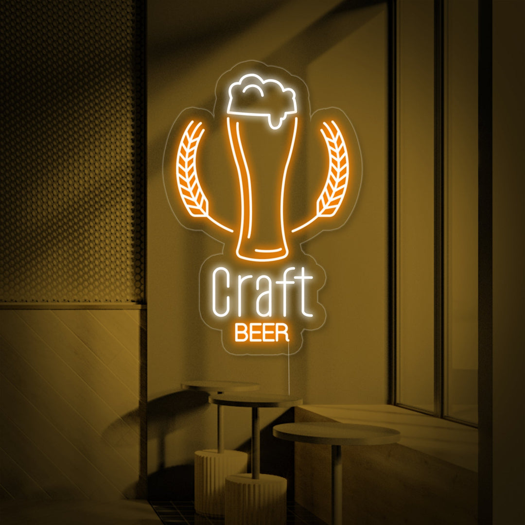 "Craft Beer Brasserie" Enseigne Lumineuse en Néon