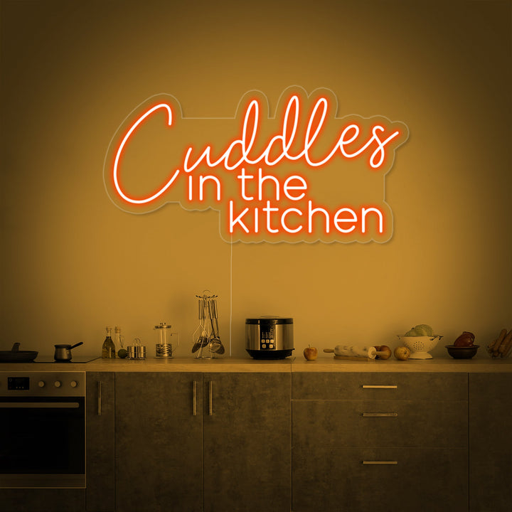 "Cuddles in the Kitchen" Enseigne Lumineuse en Néon