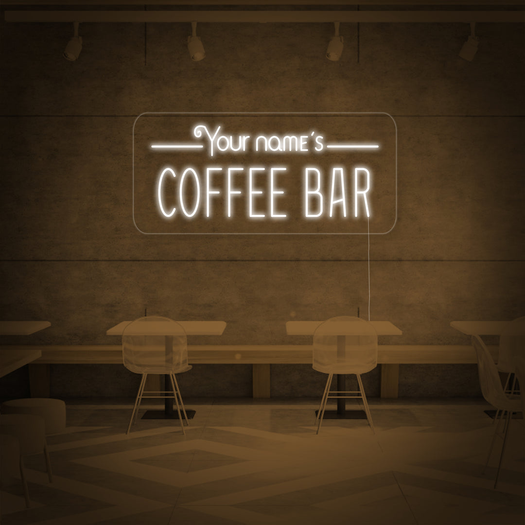 "Your Name's Coffee Bar" Enseigne Lumineuse en Néon