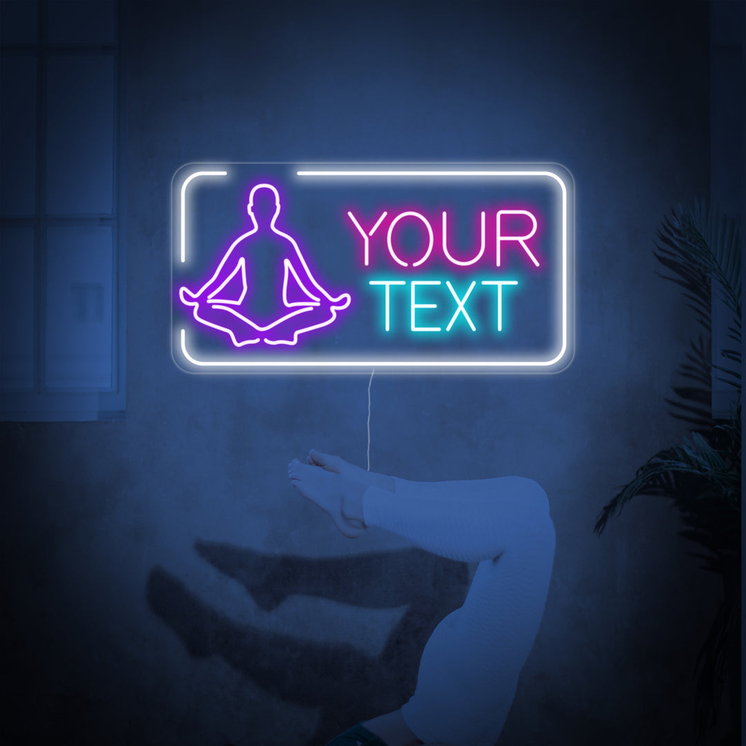 "Your Text, Club De Yoga" Enseigne Lumineuse en Néon