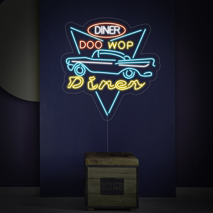 "Car Diner Drive Through" Enseigne Lumineuse en Néon