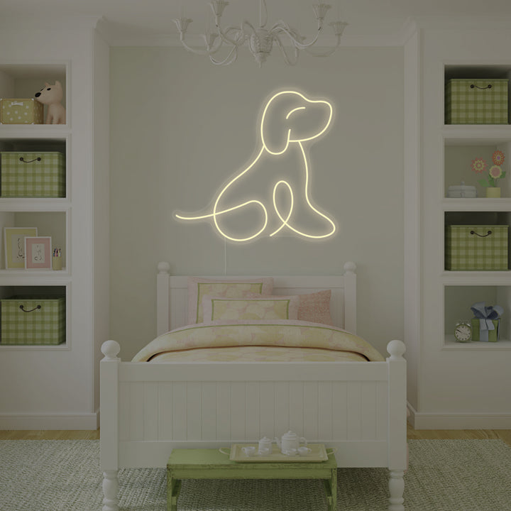 "Chiot, Décoration De Chambre D'Enfant" Enseigne Lumineuse en Néon