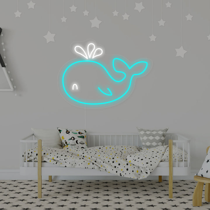 "Dauphin, Décoration De Chambre D'Enfant" Enseigne Lumineuse en Néon