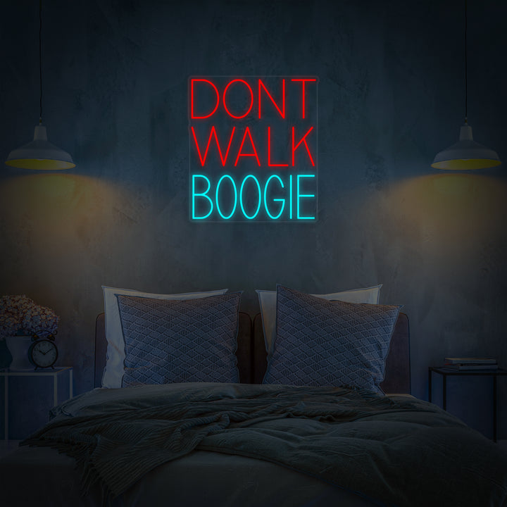 "Dont Walk Boogie Musique Vinyle" Enseigne Lumineuse en Néon