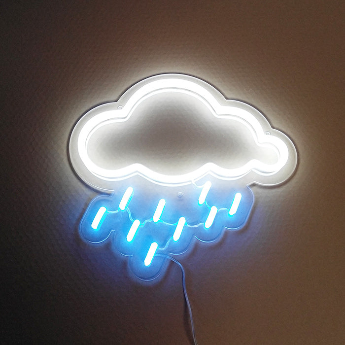 "Élément Symbole Nuage Pluie" Enseigne Lumineuse en Néon
