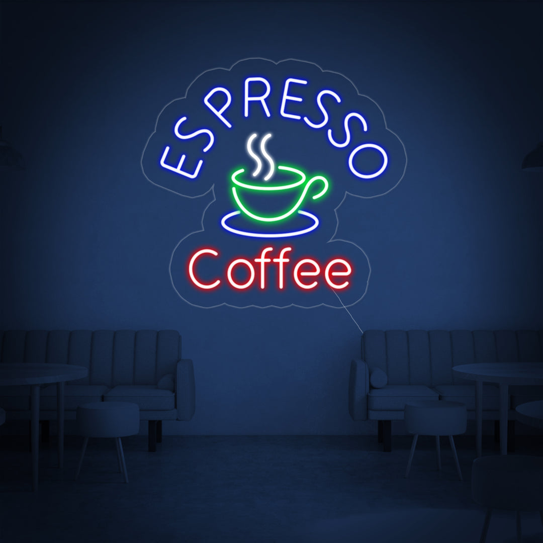 "Espresso Coffee" Enseigne Lumineuse en Néon