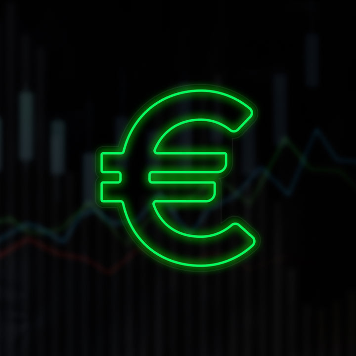 "Symbole De L'Euro" Enseigne Lumineuse en Néon