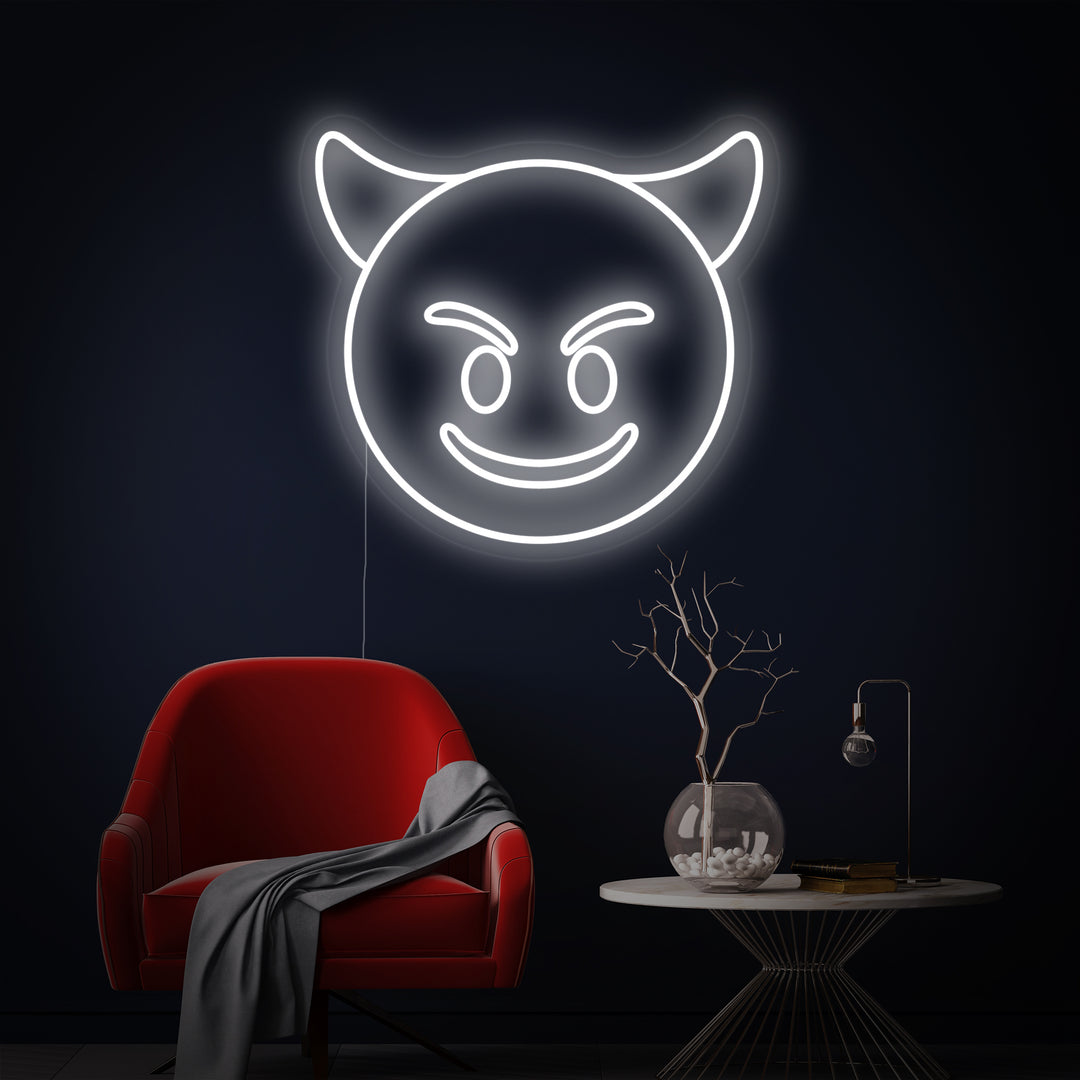 "Emoji Diablotin" Enseigne Lumineuse en Néon