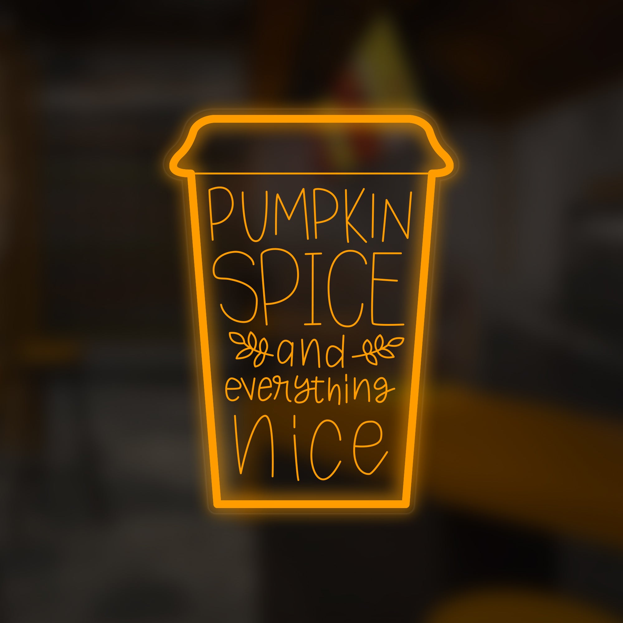 "Fall Pumpkin Spice and Everything Nice" Mini Enseigne au Néon