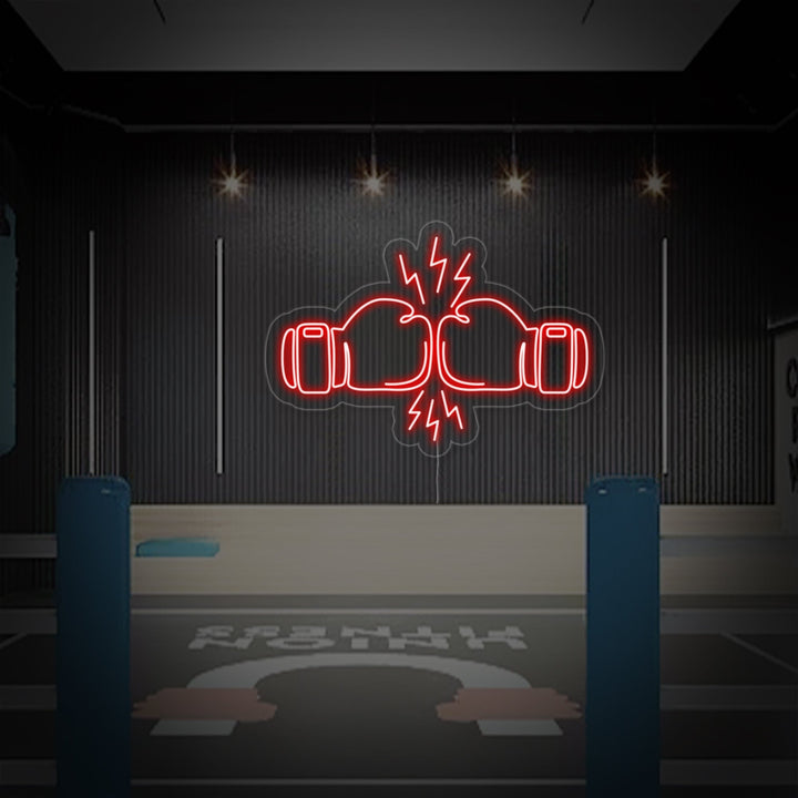 "Combat Boxe" Enseigne Lumineuse en Néon