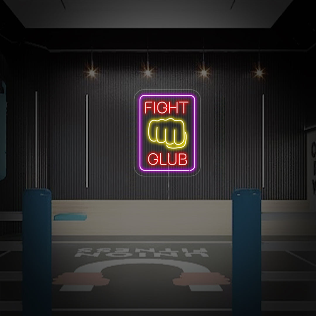 "Club De Combat, Fight Club" Enseigne Lumineuse en Néon