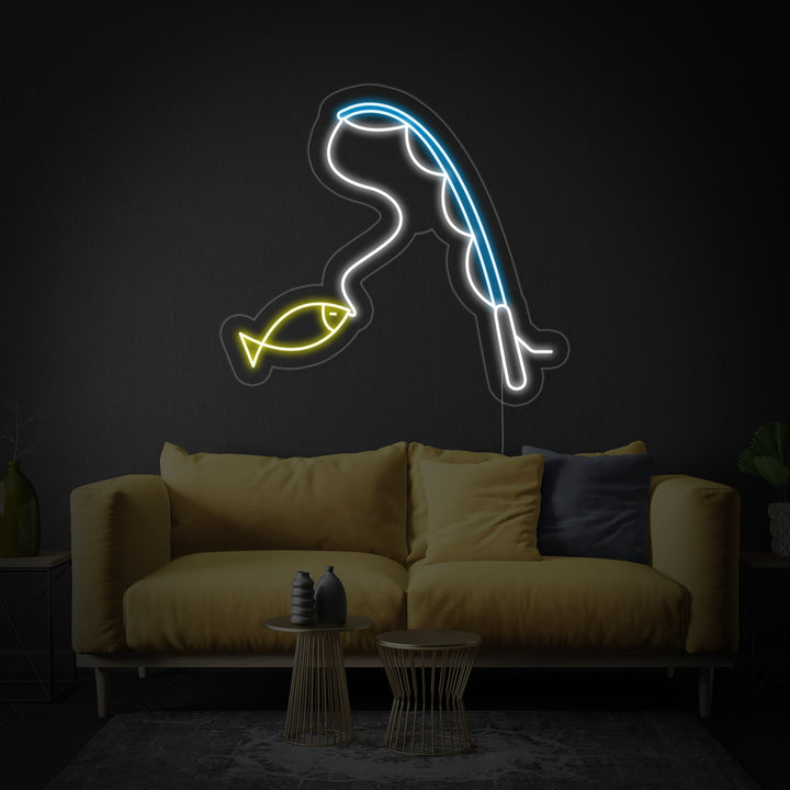 "Pêche" Enseigne Lumineuse en Néon