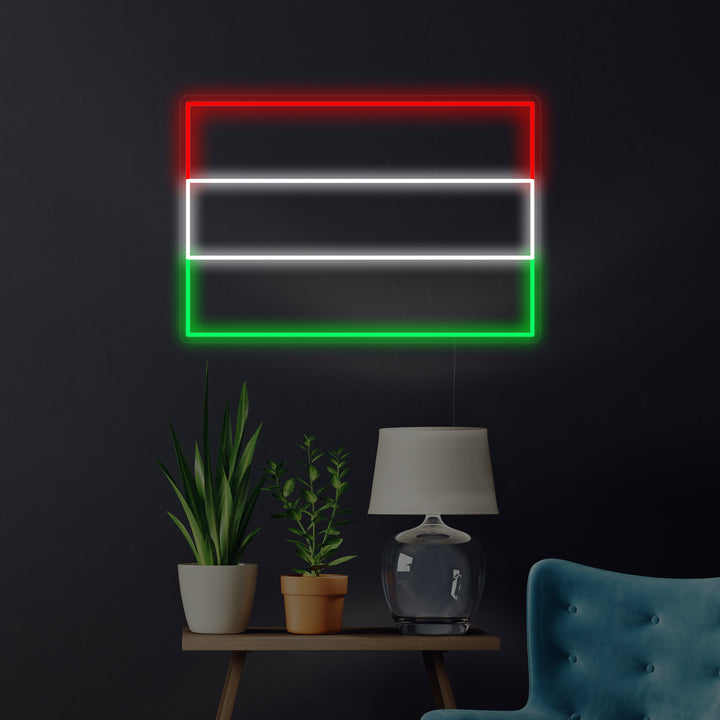 "Drapeau De La Hongrie" Enseigne Lumineuse en Néon