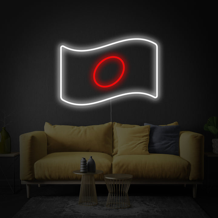 "Drapeau Du Japon" Enseigne Lumineuse en Néon