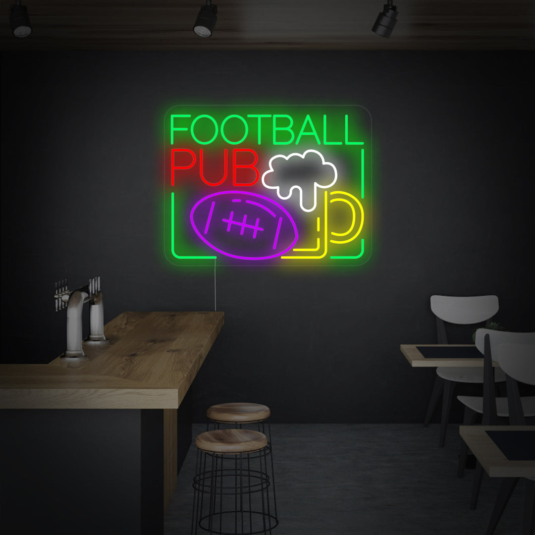 "Bière, Football pub" Lumineuse en Néon