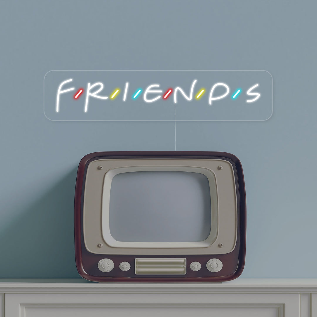 "Friends, Télévision" Enseigne Lumineuse en Néon