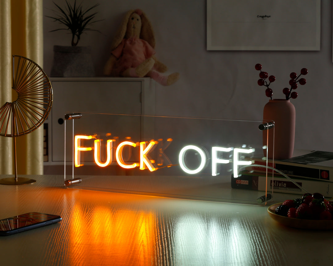 "Fuck Off" Desk LED Enseigne Lumineuse en Néon