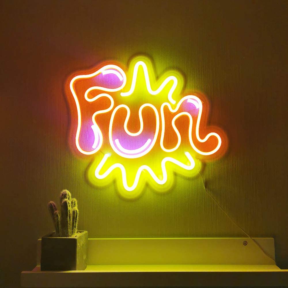 "Fun, Art" Enseigne Lumineuse en Néon