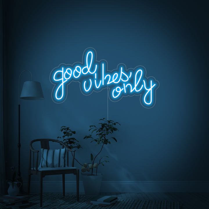 "GOOD VIBES ONLY" Enseigne Lumineuse en Néon
