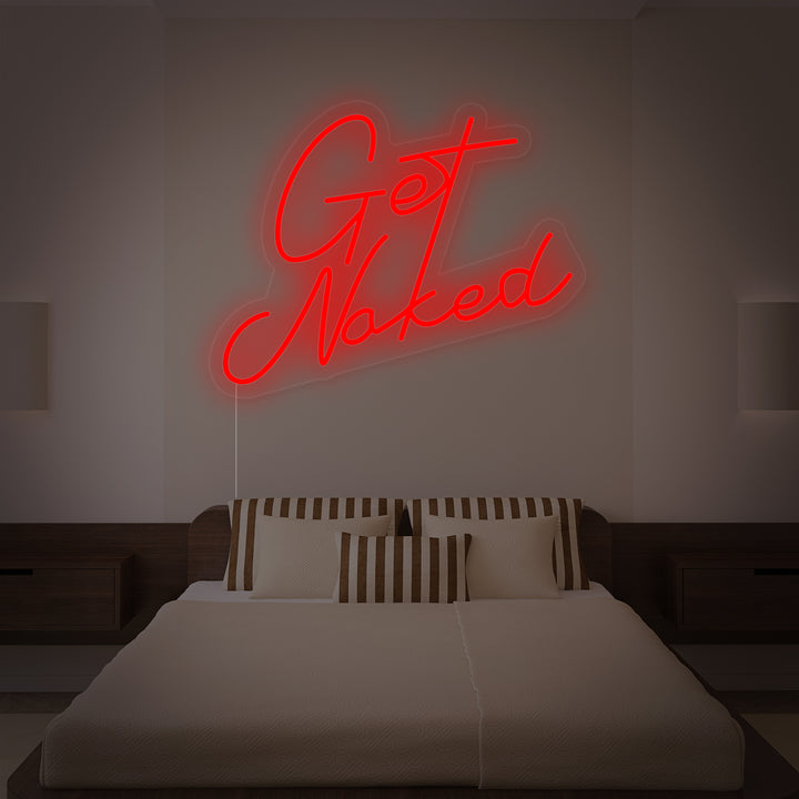 "Get Naked" Enseigne Lumineuse en Néon