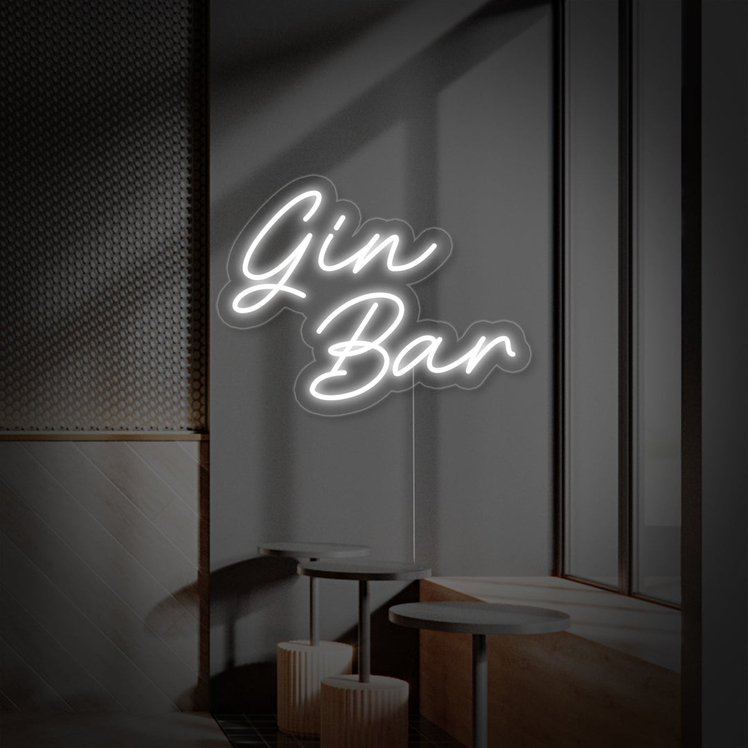 "Gin Bar" Enseigne Lumineuse en Néon