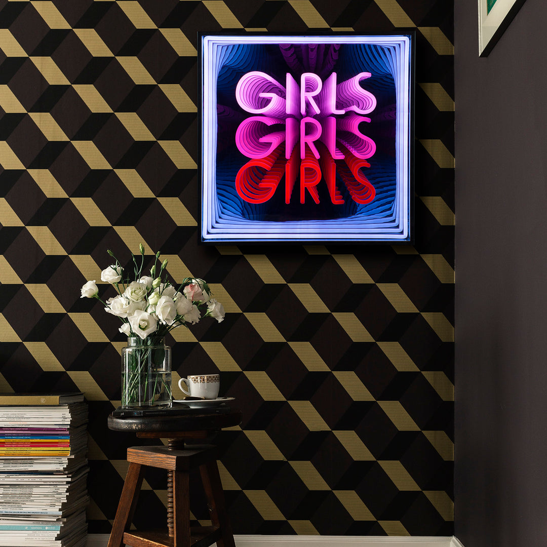 "Girls Girls Girls" Enseigne Néon LED 3D Infini