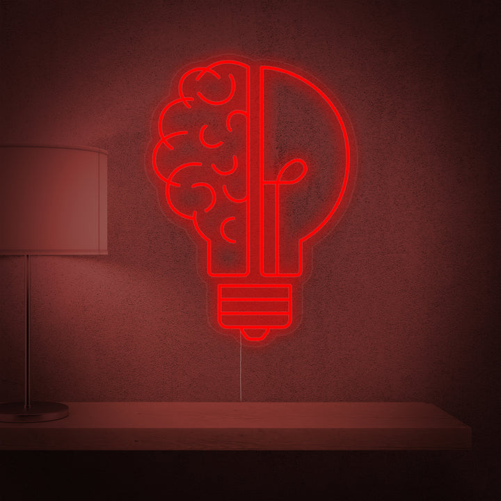 "Bonne Idée Bulbe De Cerveau" Enseigne Lumineuse en Néon