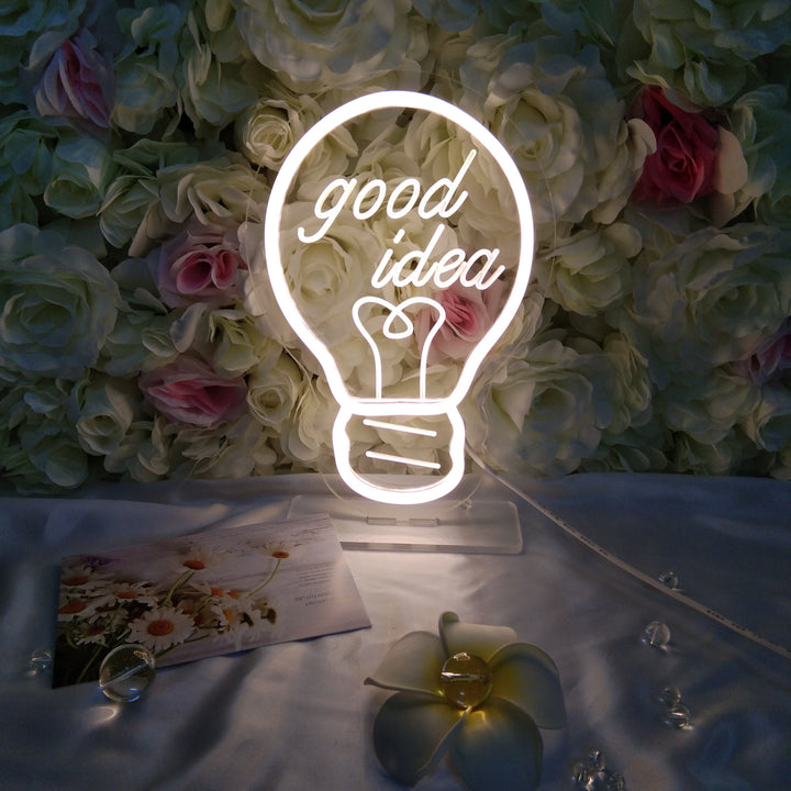 "Good Idea Bulb" Desk LED Enseigne Lumineuse en Néon
