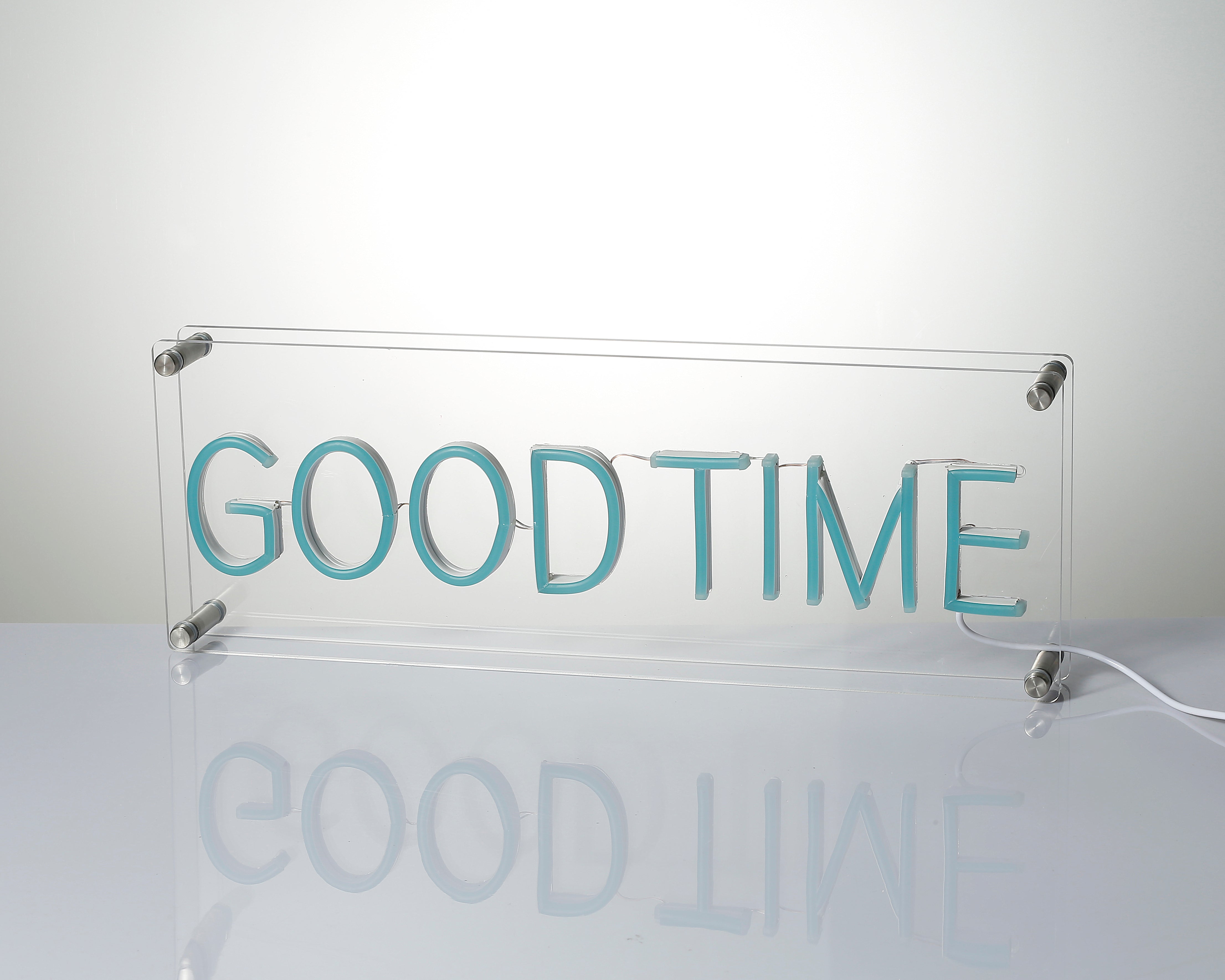 ”Good Time“ Desk LED Enseigne Lumineuse en Néon