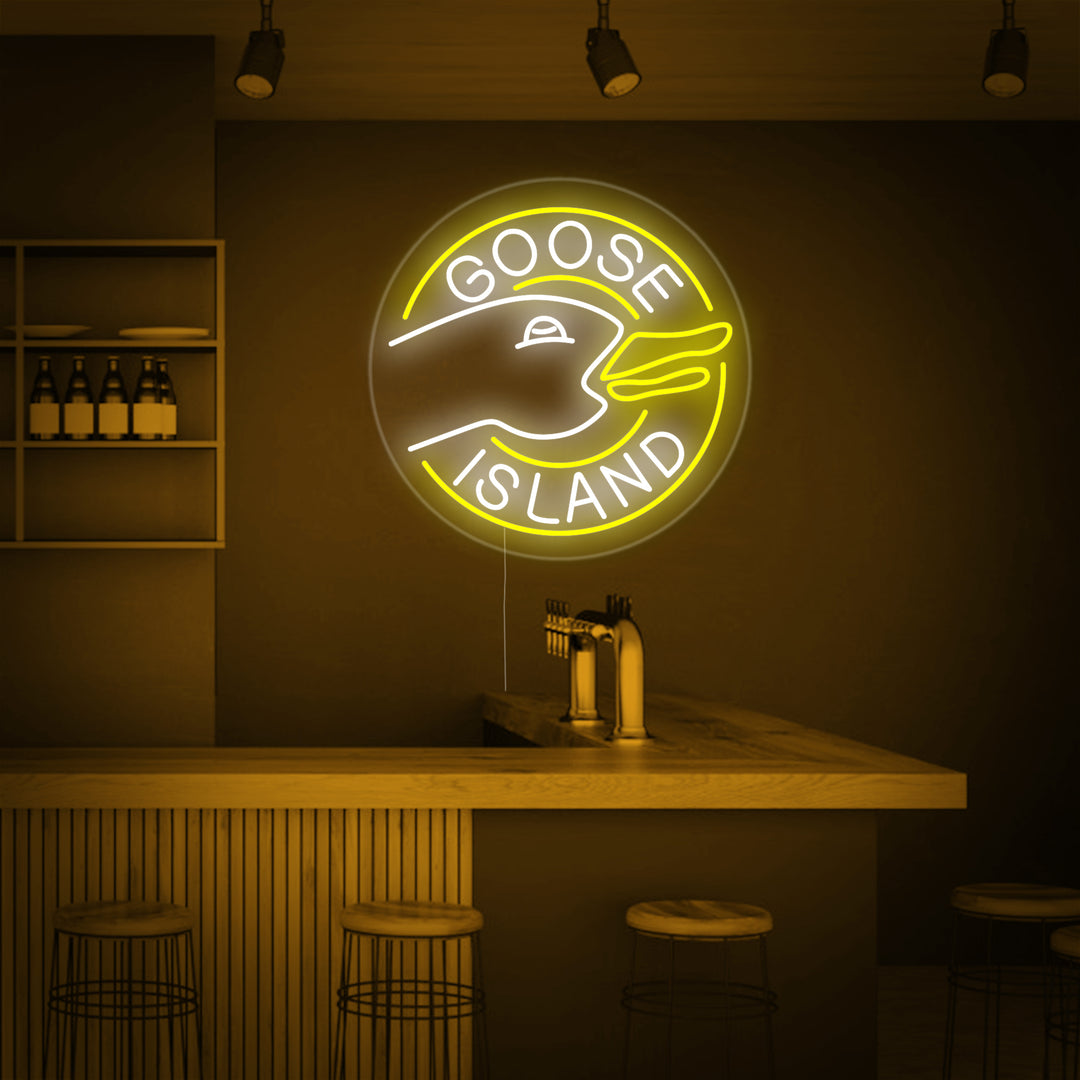"Bar À Bière Goose Island" Enseigne Lumineuse en Néon