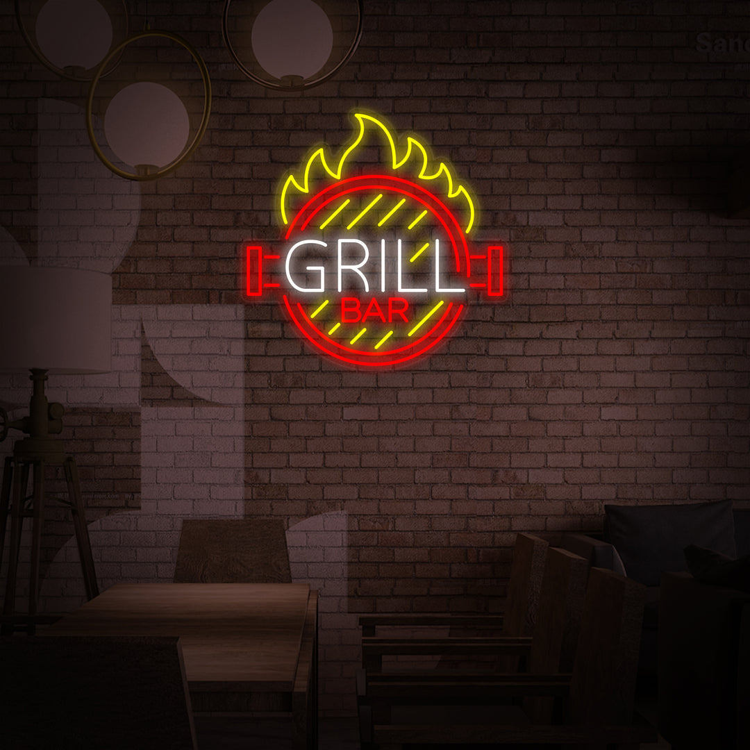 "GRILL, Barbecue Bar" Lumineuse en Néon