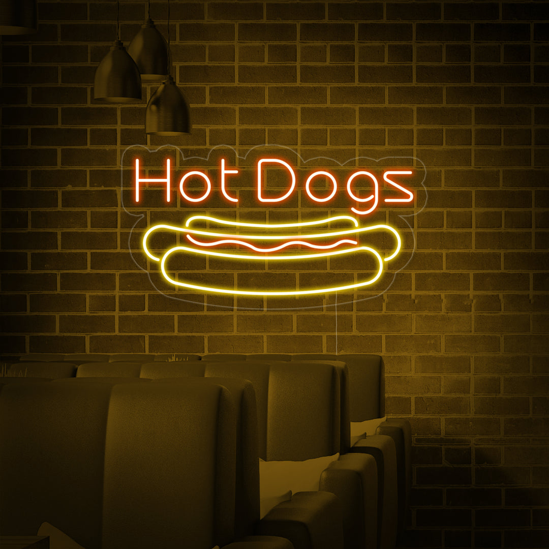 "Hot Dogs" Enseigne Lumineuse en Néon