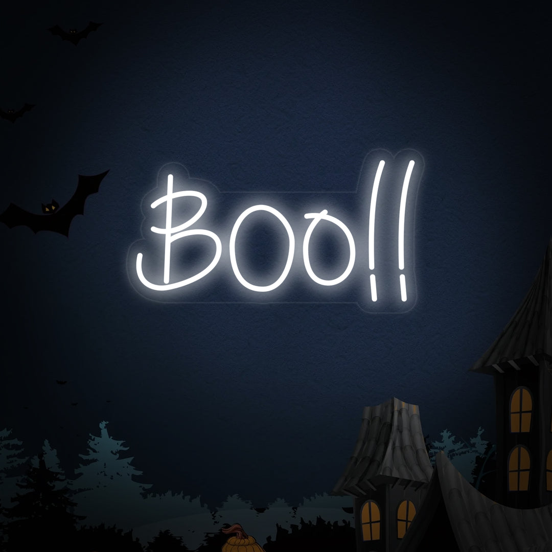 "Décoration D'Halloween Boo" Enseigne Lumineuse en Néon