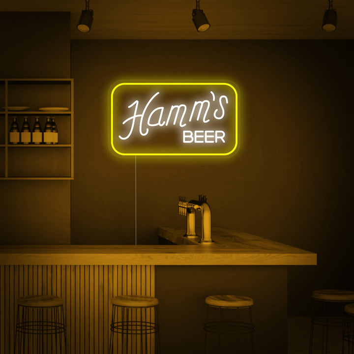 "Bar À Bière Hamms" Enseigne Lumineuse en Néon