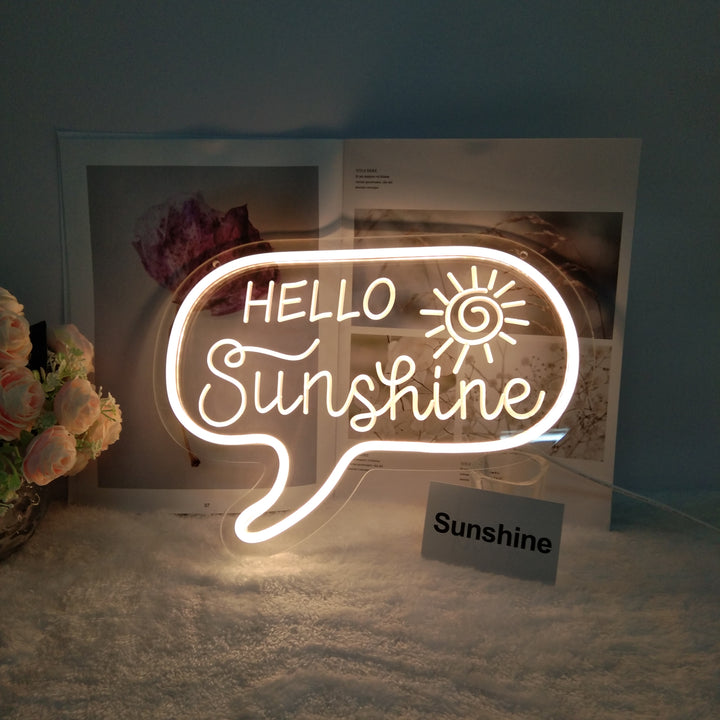 "Hello Sunshine" Enseigne Néon LED Mini USB