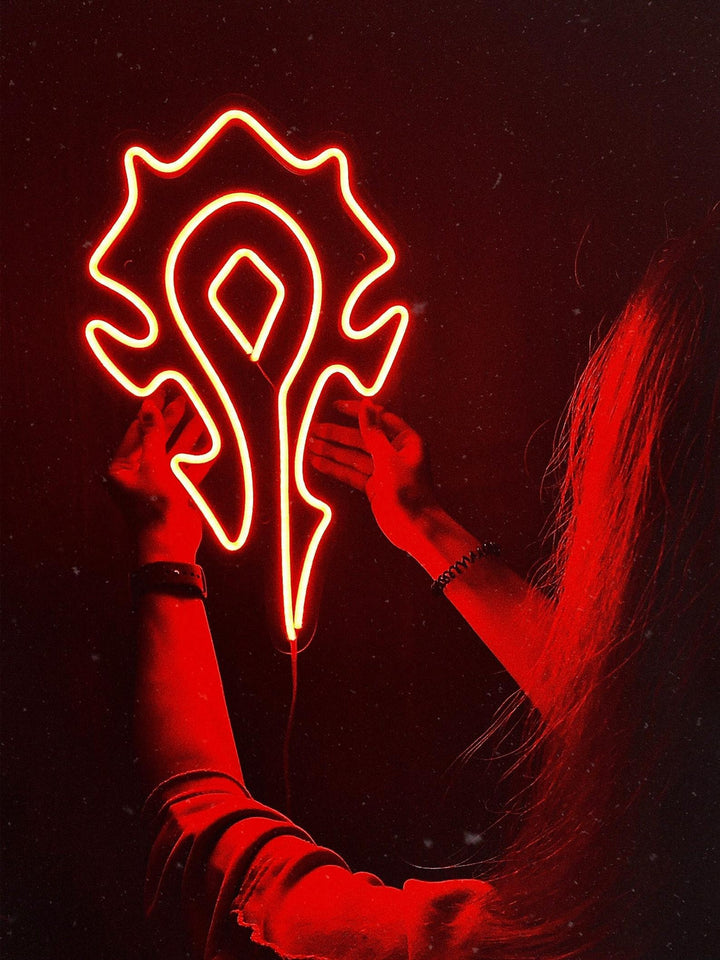 "Symbole De La Horde, Décoration Murale De Salle De Jeux" Enseigne Lumineuse en Néon
