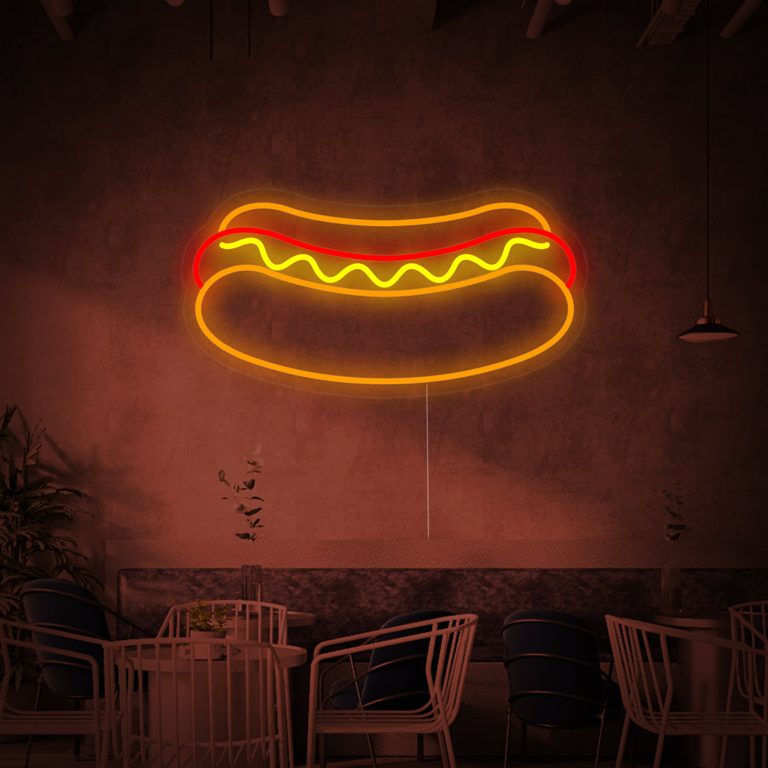"Nourriture De Restaurant De Hot-Dogs" Enseigne Lumineuse en Néon