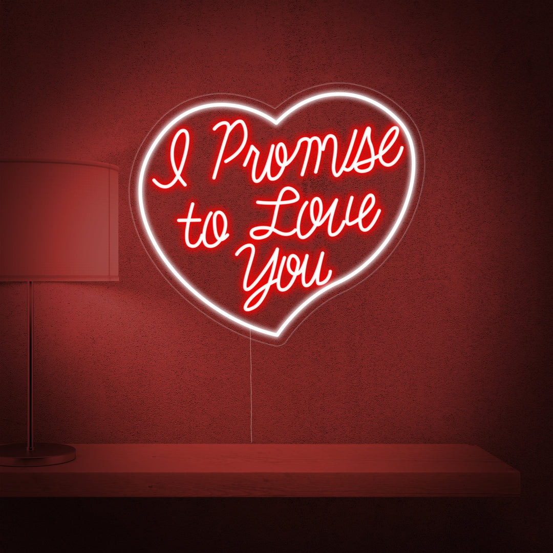 "I Promise To Love You" Enseigne Lumineuse en Néon