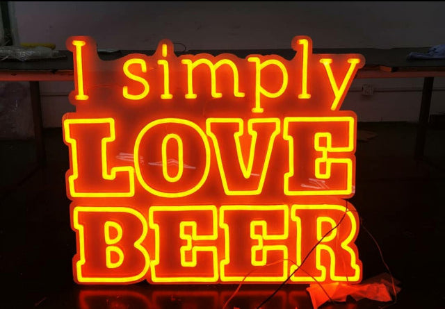 "I Simply Love Beer" Enseigne Lumineuse en Néon