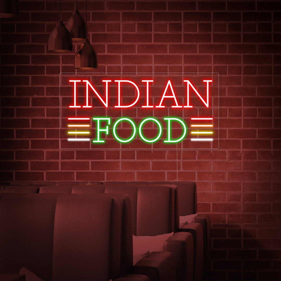 "INDIAN FOOD" Lumineuse en Néon