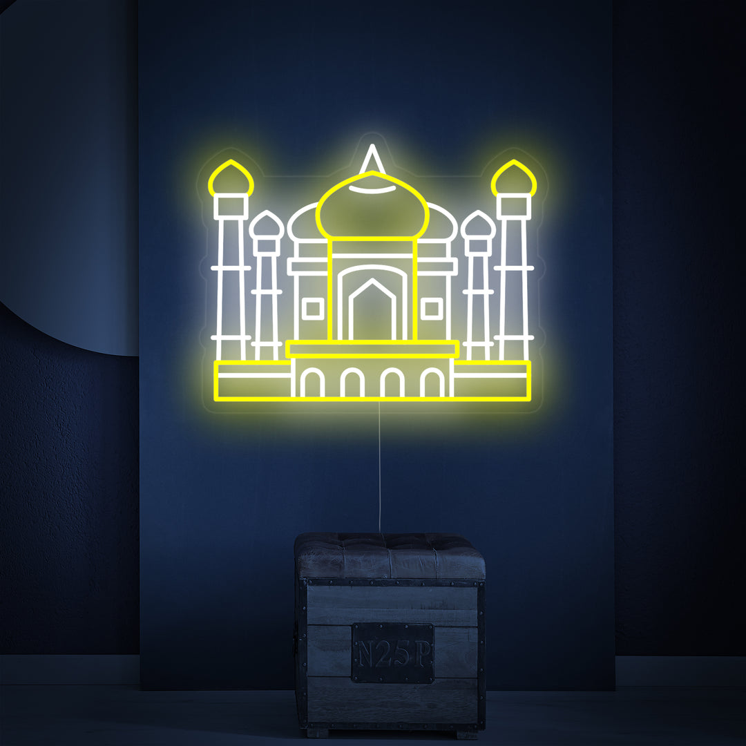 "Taj Mahal En Inde" Enseigne Lumineuse en Néon