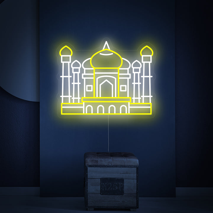 "Taj Mahal En Inde" Enseigne Lumineuse en Néon