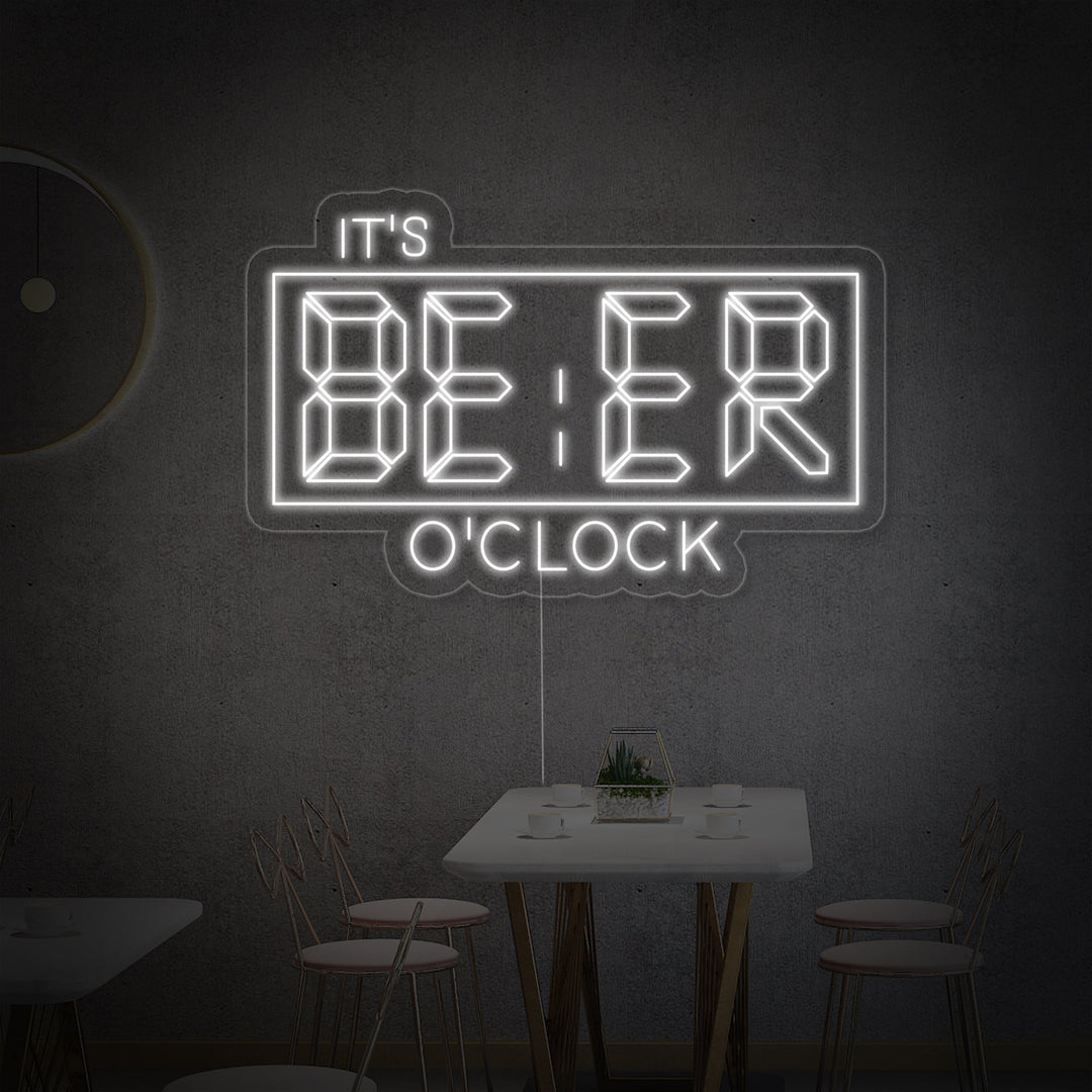 "Its Beer Oclock Bar" Enseigne Lumineuse en Néon
