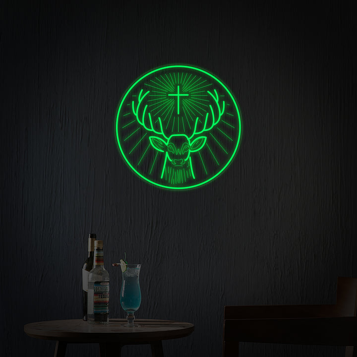"Liqueur Jägermeister Allemand" Enseigne Lumineuse en Néon