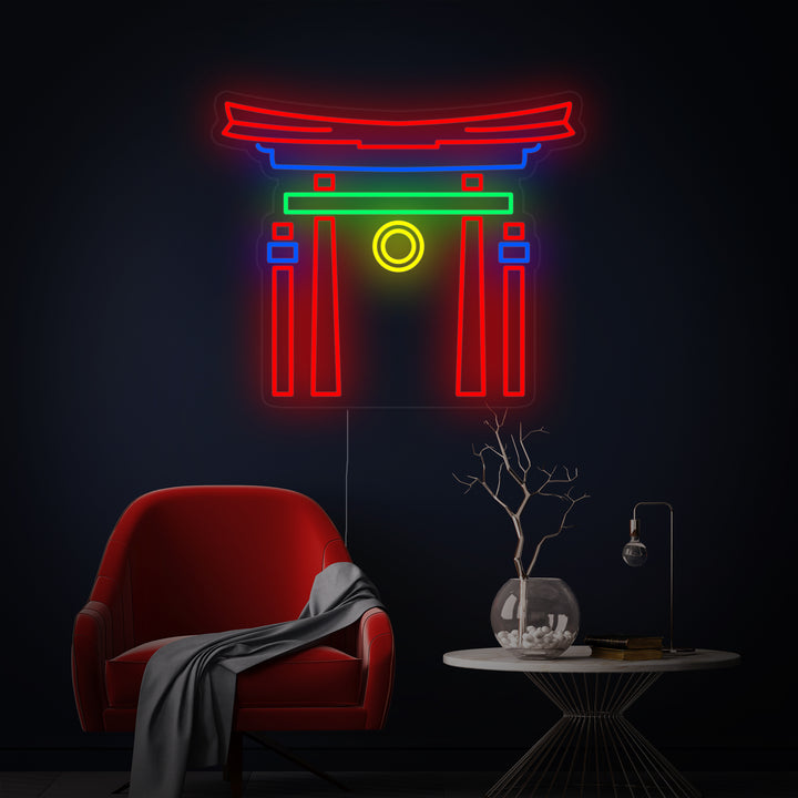 "Porte Torii Japonaise" Enseigne Lumineuse en Néon