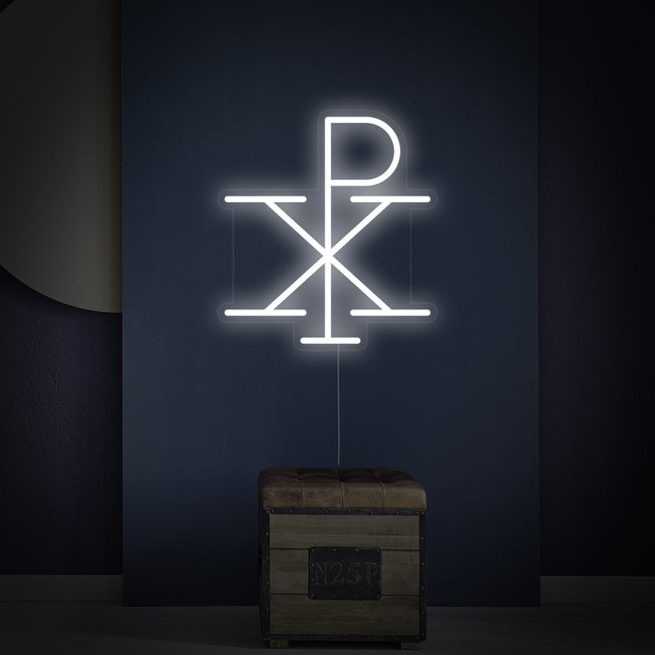 "Monogramme De Jésus Du Christ Chi Rho" Enseigne Lumineuse en Néon