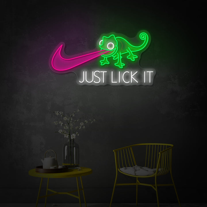 "Just Lick It" Enseigne néon LED imprimée UV